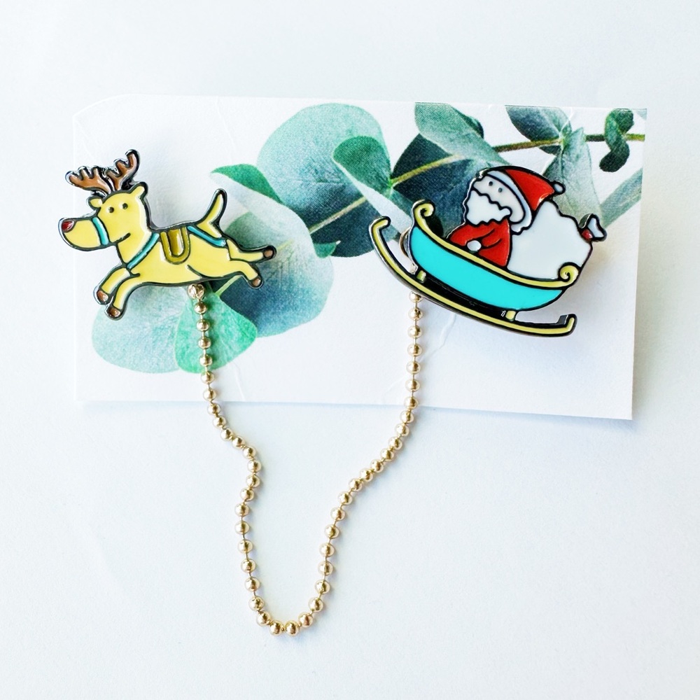 Santa & Reindeer Pin